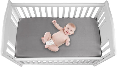 2 Pack Silk Crib Sheets for Baby, Sensitive Hair Satin Baby Mattress Sheet, Unisex 52’’x28’’x8’’