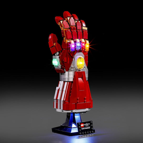 LED Light Kit for Lego 76223 Marvel Nano Gauntlet Set, Compatible with Lego 76223 Model (Not Include Blocks Set)