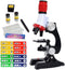Science Kits for Kids Beginner Microscope with LED, 100X 400X and 1200X, Include Sample Prepared Slides