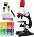Science Kits for Kids Beginner Microscope with LED, 100X 400X and 1200X, Include Sample Prepared Slides