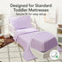 4 Set EVERYDAY KIDS Piece Toddler Bedding - Includes Comforter, Flat Sheet, Fitted Sheet and Pillowcase - Solid Purple