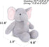 Elephant Teddy Bear Stuffed Animals, Plush Elephant Toys with Pink Ears for Girls Boys Kids Babies Shower Bedtime