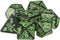 Q-Workshop Call of Cthulhu: Black and Green Dice, Set of 7