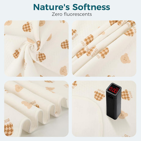 Oeofuzep Pads,39"X27"(1 Pack), Waterproof Crib Pad, Washable Baby Cotton Changing Pee Proof Mattress Cover Toddler Bed