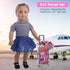 American Doll Travel Suitcase Play Set for Girl 18 Inch Doll, Travel Carrier Luggage Doll Clothes Sunglasses Camera Laptop Pillow, Pretend Play Toys Gift for Birthday, Christmas, Party, More