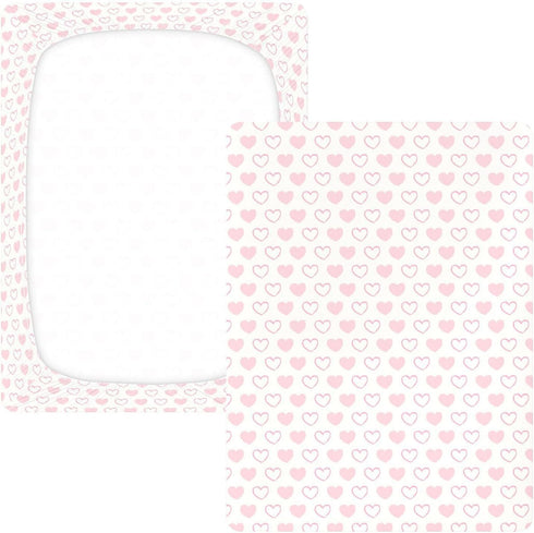 miaozhen 1 Pack 52x28 Cotton Crib Sheets for Baby Boys Girls Soft Abstract Art Heart Peach Toddler Mattresses