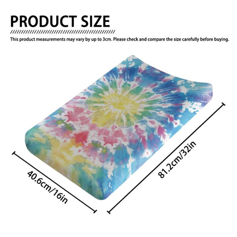 Tie Dye Diaper Change Table Covers Waterproof Girl Changing Pad Cover for All Season Breathable Cradle Mattress Sheets