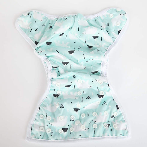 Sigzagor 8lbs 36lbs Baby Cloth Diaper Cover Nappy One Size to (Polar Bear)