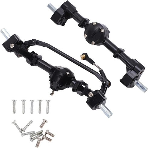 Qiilu C24 Upgrades, C24 Axle Upgrade Metal Front Rear Axle for C14 C24 C34 C44 B14 B24 1/16 RC Car Parts