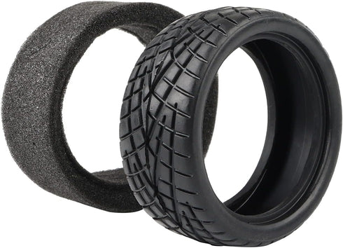 4PCS 1:10 On Road RC Tires with 12mm Hub Wheel Rims, Concentric Hard Dish for Touring Racing Cars, Black