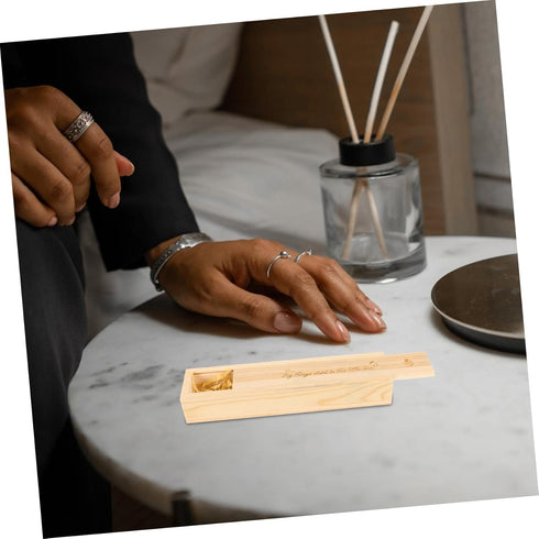 Pregnancy Test Keepsake Box with Lid Wooden Announcement Storage Case for Newborn Memories for Hair Locks Teeth