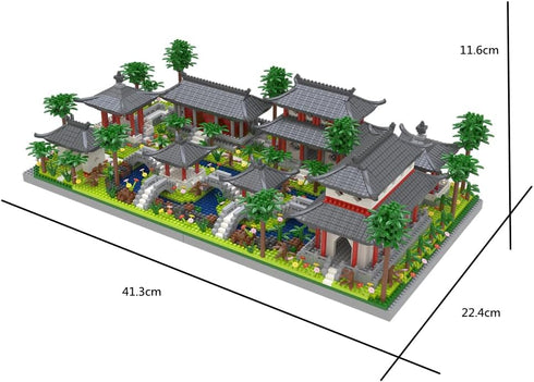 Architecture Chinese Style Suzhou Garden Set, 3988 PCS Micro Block Classical Building Block Set for Adults