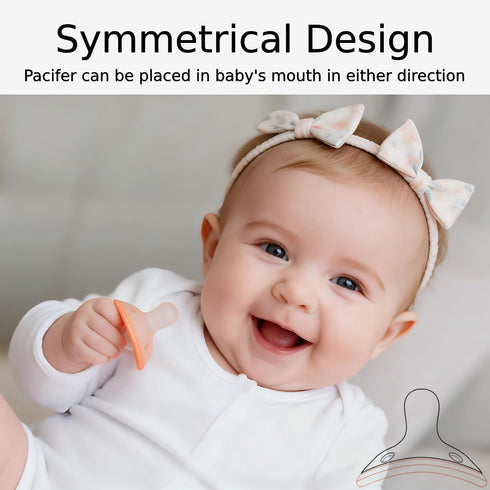 2-Pack 0-6 Symmetrical Garkoko Newborn Pacifiers with Clip & Case, Months, Breastfeeding Pacifier, Nipple Pacifier