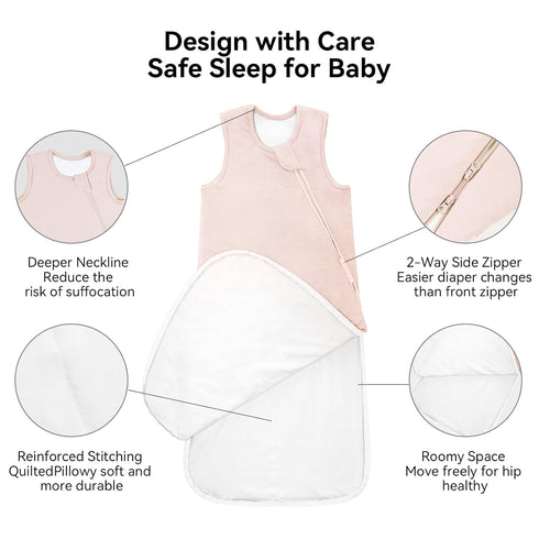 BubblePanda 6-12 2.5 2-Way Rayon Made from Bamboo Sleep Sack Months Tog Winter Warm Ultra Soft Baby Wearable Blanket