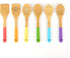 Set 6-Piece 2+ Rainbow Bamboo Kitchen Utensil for Kids Montessori-Inspired Real Cooking Tools | Ages | Natural Bamboo |