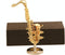 Dselvgvu Miniature Saxophone with Stand and Case Brass Mini Musical Instrument Replica Collectible