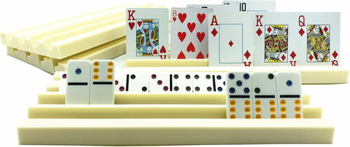 Yuanhe 4 Pack Plastic Domino Holders, Organizer Trays for Classic Board Games