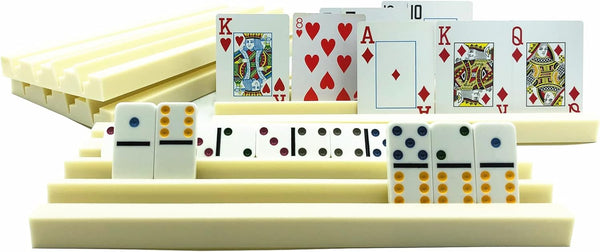 Yuanhe 4 Pack Plastic Domino Holders, Organizer Trays for Classic Board Games