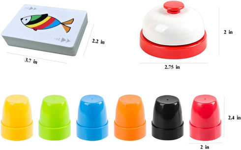 Quick Cups Games for Kids - Speed Cup Game Set with 54 Cards, 24 Cups, and 1 Bell for Family Fun