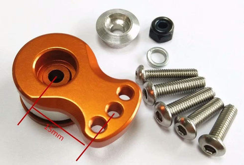 Aluminum Servo Saver 15MM for Stock Plastic 25T Output Gear, Adjustable Hi-Torque Servo Arm, Black