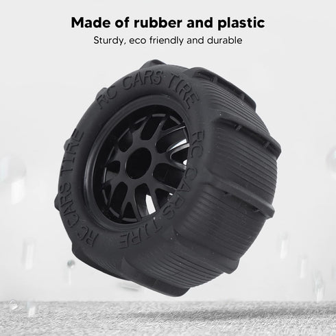 4Pcs RC Car Beach Tires,Universal Rubber Plastic RC Desert Wheels for 1/14 1/16 1/18 RC Car
