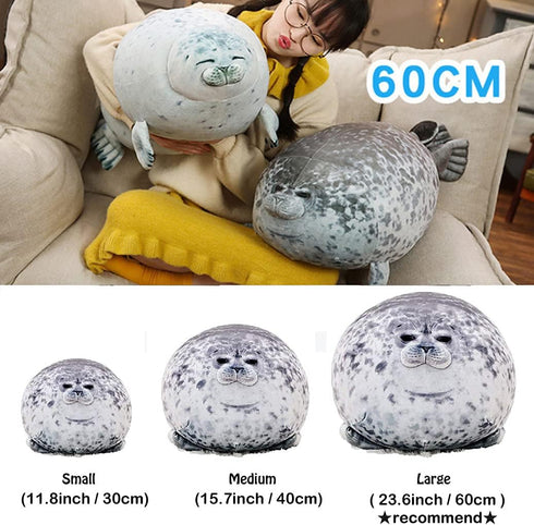 ETAOLINE Chubby Blob Seal Pillow - Cute Medium Seal Plush Toy for Kids