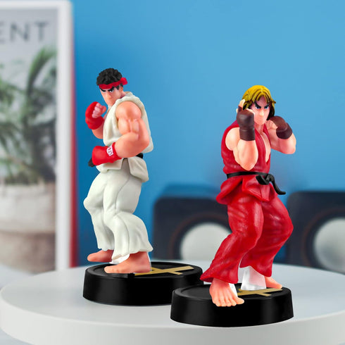 2PCS Solid PVC Street Fighter Hero Action Figure Set, 9.2cm