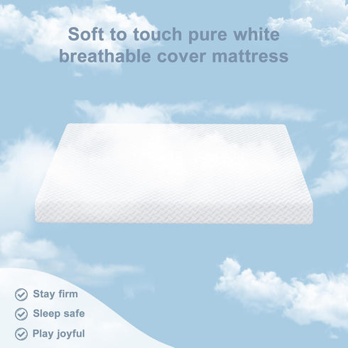 38" 26" L x W Waterproof Mini Mattress - Removable Cover & Machine Washable