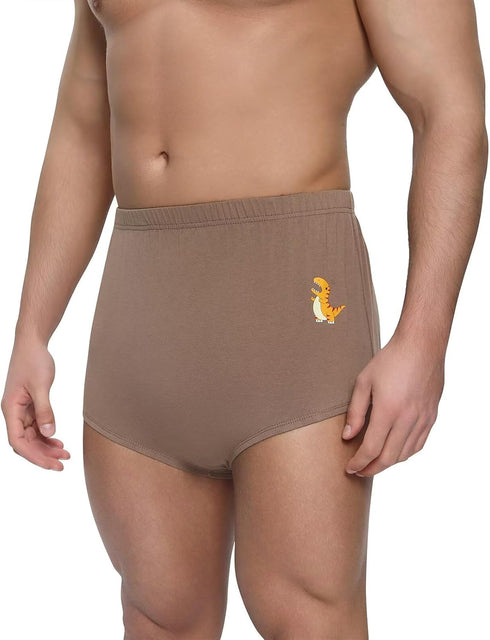 Landofgenie Dinosaur Adult Diaper Cover Adorable Front Print & Padded Tail, Washable Reusable Pull-On Cover Shorts