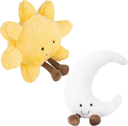 Generic Sun and Moon Plush, Smiling Fun Filled Sun Pillow, 12" Moon and