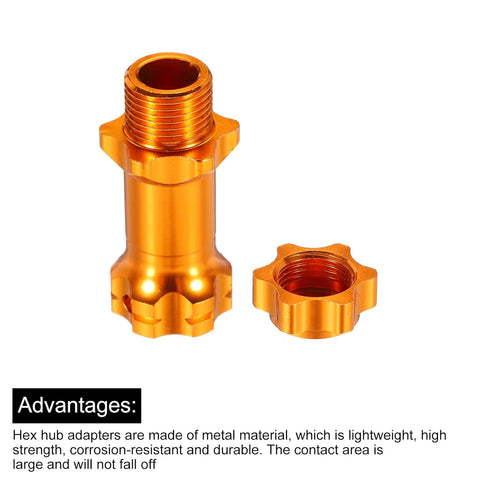MECCANIXITY Wheel Hex Hub Adapter with Mount Cap Plug, 17mm to 30mm Thicken Extension for RC Car Truck Tires