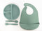 Lila & Jack's Baby Feeding Set, BPA Free Silicone Dinner Plate and Cutlery Set, Includes Spork, Spoon, Bib, and Plate