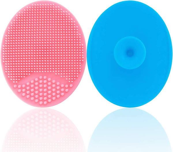 Kincongi Baby Bath Silicone Cradle Cap Brush/Exfoliating and Massaging Brush/Soft Kids Washcloth (Blue