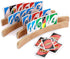 OwnMy Set of 4 Wooden Card Holders for Playing Cards, 13" Curved Wood Organizer for Kids, Adults, and Seniors