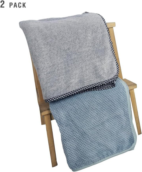 3 1 36 36inch, 2 Pack, ICOPUCA Baby Hooded Towel-Removable Hood, in Newborn Baby Bath Towel, * Hemp Gray & Light Blue;