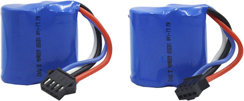 Blomiky 2 Pack 600mAh Li-ion Battery with SM-4P Plug for UDI008 UD08 UDI001 Venom Speed RC Boat