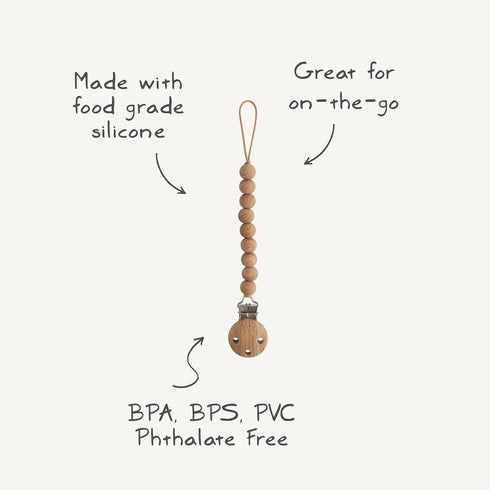 100% mushie Silicone Baby Pacifier Clip BPA Free | Hera (Sage)