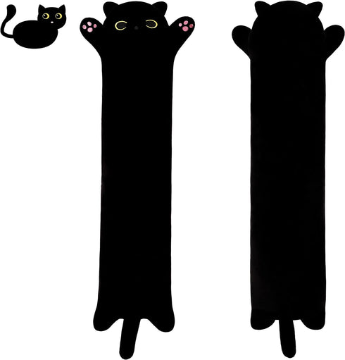 Long Plush 27.5in Black Cat Toy - Kids Plush Toy Pillow, Cute Stuffed Animal Gift for Kids (Black, 70cm)
