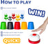 Quick Stacking Cups Games for Kids, Classic Matching Cup Game, Speed Match Cups Games, Parent-Child Interactive Toys with 24 Cards & 30 Cups, Family Games for Party or Travel
