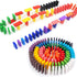 OBTANIM 600 Pcs Colorful Wooden Domino Blocks Set, Bulk Building Racing Stacking Games for Kids Birthday Party Favors