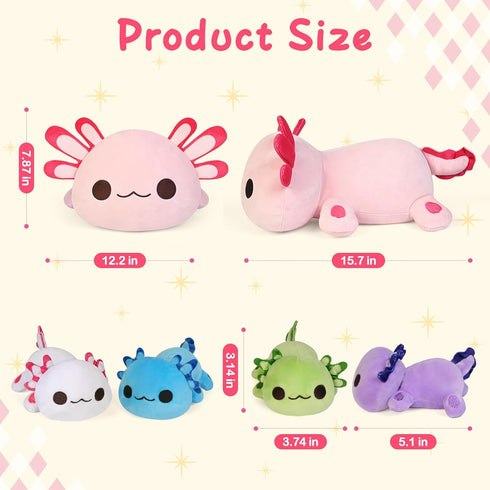 KMUYSL Axolotl Plush Toys Set - Mommy Axolotl with 4 Baby Axolotls, Gifts for Kids