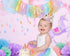 1st Pastel Rainbow High Chair Banner for Birthday - Party Supplies with Tutu Skirt and Pennant