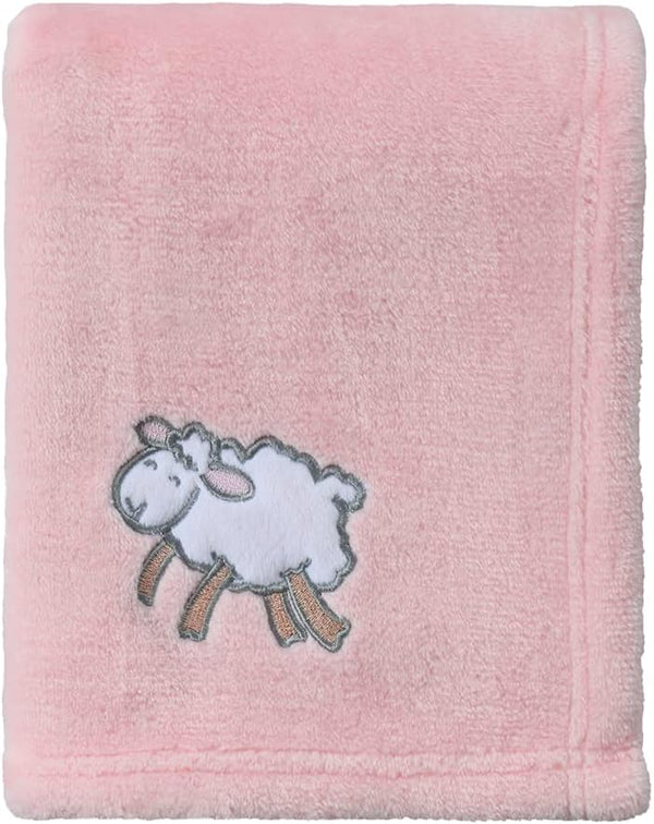CREVENT 30''X40'' Light Cozy Plush Fluffy Warm Fleece Baby Blanket for Girl Infant Toddler Crib Cot, Pink Sheep