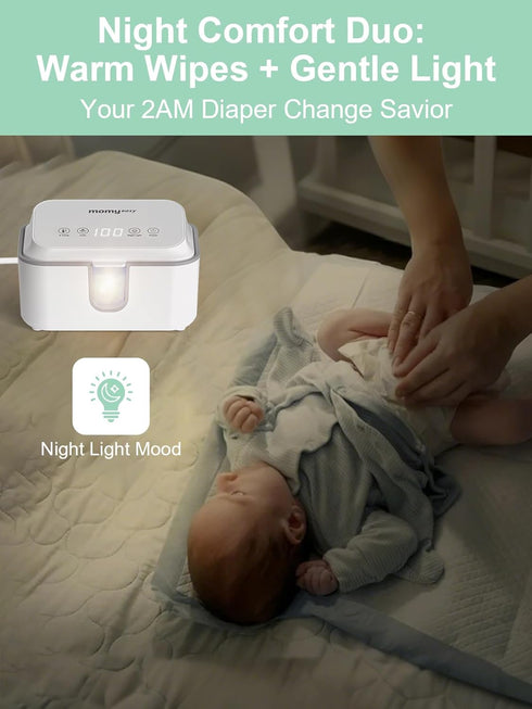 3 MOMYEASY Baby Wipe Warmer, Large Capacity Wipes Dispenser with Temperature Modes, Even Heating Diaper Wipe Warmer