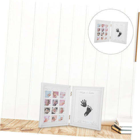 Cabilock Newborn Fingerprint Footprint Frame Growth Memory Photo Frame for Desktop Adornment Cardboard Keepsake Kit