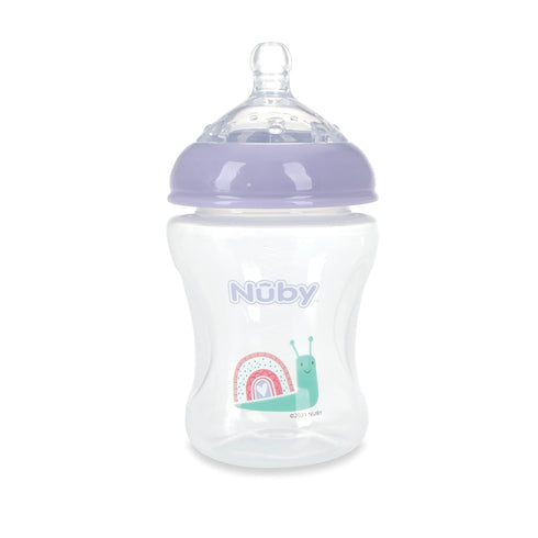 3-Pack 0+ 8oz, 3 Pack Set: Nuby Infant Feeding Bottles with Slow Flow Breast Size Silicone Nipple: Months, Delicate