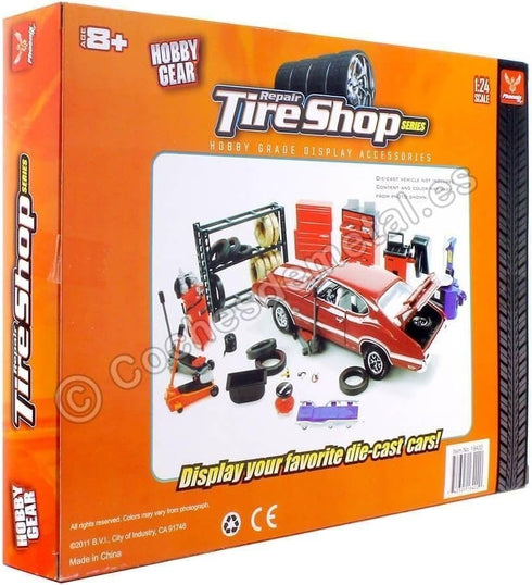 Phoenix Toys Set 1/24 Repair Tire Shop Accessories Tool for Scale Models by