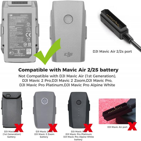 KFD 13.2V 2.82A AC DC Adapter for DJI Mavic Air 2 Charger, Intelligent Flight Drone Power Supply with USB Port