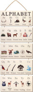 Lumncomfor Wooden Hunting Alphabet Signs, Rustic Wilderness ABC Wall Decor for Nursery