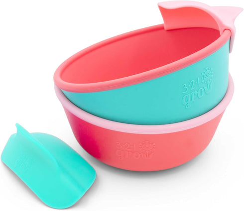 Easy Scoop & Hold Bowl Set - Silicone Bowls for Babies, Toddlers, Kids, Set of 2 Bowls | 6 mo+ | Dishwasher and